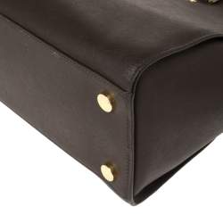 Pre Owned حقيبة ساتشل مايكل مايكل كورس سيلما كبيرة جلد بنية داكنة 