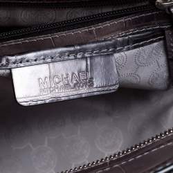 Pre Owned MICHAEL Michael Kors Grey/Black Croc Embossed Leather Large Selma Tote