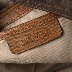 Pre Owned حقيبة مايكل مايكل كورس شيارا كانفاس بني داكن بالشعار