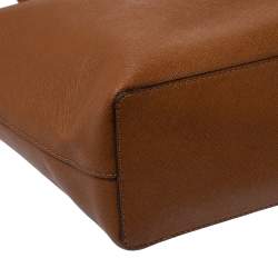 Pre Owned MICHAEL Michael Kors Brown Saffiano Leather Jet Set Travel Tote