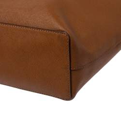 Pre Owned MICHAEL Michael Kors Brown Saffiano Leather Jet Set Travel Tote