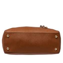 Pre Owned MICHAEL Michael Kors Brown Saffiano Leather Medium Jet Set Tote