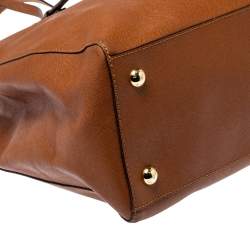 Pre Owned MICHAEL Michael Kors Brown Saffiano Leather Medium Jet Set Tote