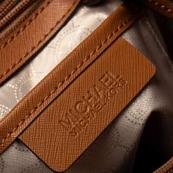 Pre Owned MICHAEL Michael Kors Brown Saffiano Leather Medium Jet Set Tote