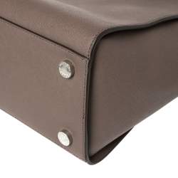 Pre Owned MICHAEL Michael Kors Dark Beige Leather Large Selma Tote