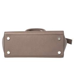 Pre Owned MICHAEL Michael Kors Dark Beige Leather Large Selma Tote