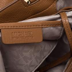 Pre Owned MICHAEL Michael Kors Brown Soft Leather Anabelle Mid Zip Tote
