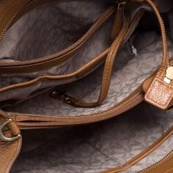 Pre Owned MICHAEL Michael Kors Brown Soft Leather Anabelle Mid Zip Tote