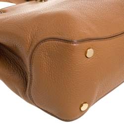 Pre Owned MICHAEL Michael Kors Brown Soft Leather Anabelle Mid Zip Tote