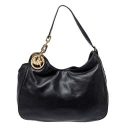 Pre Owned MICHAEL Michael Kors Black Leather Fulton Hobo
