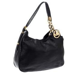 Pre Owned MICHAEL Michael Kors Black Leather Fulton Hobo