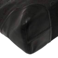 Pre Owned MICHAEL Michael Kors Black Signature Canvas and Leather Millbrook Hobo