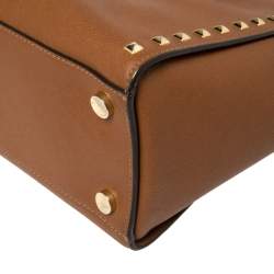 Pre Owned MICHAEL Michael Kors Brown Leather Selma Studded Tote