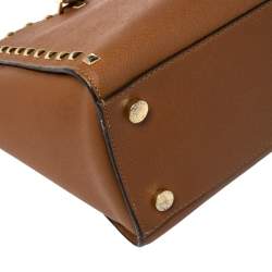 Pre Owned MICHAEL Michael Kors Brown Leather Selma Studded Tote