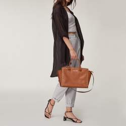 Pre Owned MICHAEL Michael Kors Brown Leather Selma Studded Tote