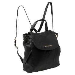 MICHAEL Michael Kors Black Soft Leather Drawstring Backpack