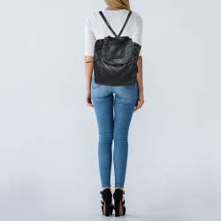 MICHAEL Michael Kors Black Soft Leather Drawstring Backpack