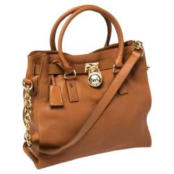 مملوكة مسبقًا MICHAEL Michael Kors Brown Leather Hamilton Tote
