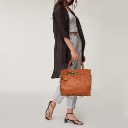مملوكة مسبقًا MICHAEL Michael Kors Brown Leather Hamilton Tote