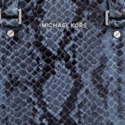 مملوكة مسبقًا MICHAEL Michael Kors Blue Python Embossed Leather Large Selma Satchel