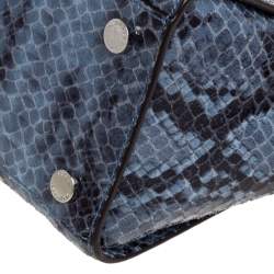 مملوكة مسبقًا MICHAEL Michael Kors Blue Python Embossed Leather Large Selma Satchel