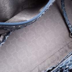 مملوكة مسبقًا MICHAEL Michael Kors Blue Python Embossed Leather Large Selma Satchel