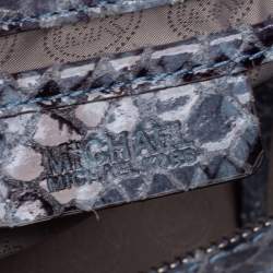 مملوكة مسبقًا MICHAEL Michael Kors Blue Python Embossed Leather Large Selma Satchel