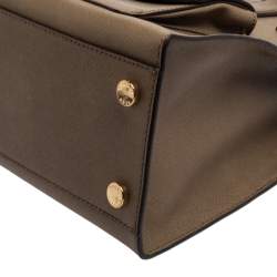 Pre Owned حقيبة ساتشل مايكل مايكل كورس أيما كبيرة جلد بيج داكنة 