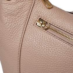 Pre Owned MICHAEL Michael Kors Beige Grained Leather Shoulder Bag