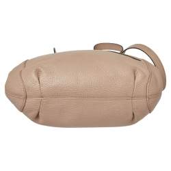 Pre Owned MICHAEL Michael Kors Beige Grained Leather Shoulder Bag