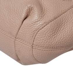 Pre Owned MICHAEL Michael Kors Beige Grained Leather Shoulder Bag