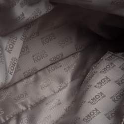 Pre Owned حقيبة ساتشل مايكل مايكل كورس فلورنس جلد وكانفاس مقوى شهير بنية 