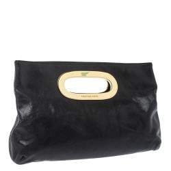 مملوكة مسبقًا MICHAEL Michael Kors Black Leather Berkley Clutch