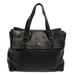Pre Owned Michael Kors Black Leather Mackenzie Tote