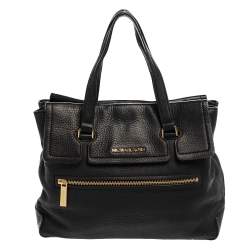 Pre Owned Michael Kors Black Leather Mackenzie Tote