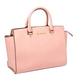 Pre Owned MICHAEL Michael Kors Pink Leather Large Selma Satchel