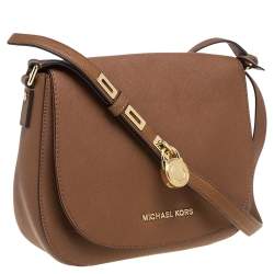 Pre Owned MICHAEL Michael Kors Brown Leather Hamilton Crossbody Bag