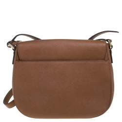 Pre Owned MICHAEL Michael Kors Brown Leather Hamilton Crossbody Bag