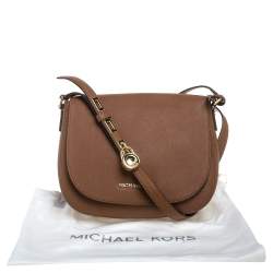 Pre Owned MICHAEL Michael Kors Brown Leather Hamilton Crossbody Bag