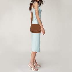 Pre Owned MICHAEL Michael Kors Brown Leather Hamilton Crossbody Bag