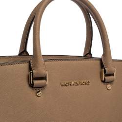 Pre Owned MICHAEL Michael Kors Beige Leather Large Selma Tote