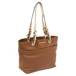 MICHAEL Michael Kors Brown/Beige Leather Bedford Tote