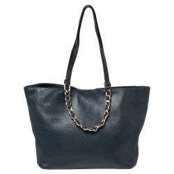 Michael Michael Kors Navy Blue Leather Harper Tote