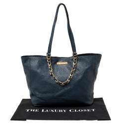 Michael Michael Kors Navy Blue Leather Harper Tote