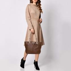 Pre Owned حقيبة يد مايكل مايكل كورس بيدفورد جلد بنية