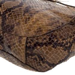 Pre Owned حقيبة مايكل مايكل كورس جلد ثعبان بني نمط منقوش