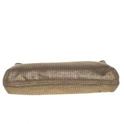 Pre Owned MICHAEL Michael Kors Gold Raffia Berkley Clutch