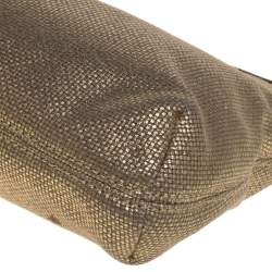 Pre Owned MICHAEL Michael Kors Gold Raffia Berkley Clutch