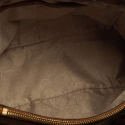 Pre Owned MICHAEL Michael Kors Brown Signature Coated Canvas Medium Cynthia Satchel