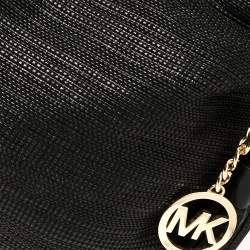 Pre Owned حقيبة مايكل مايكل كورس بينيت قش أسود وجلد